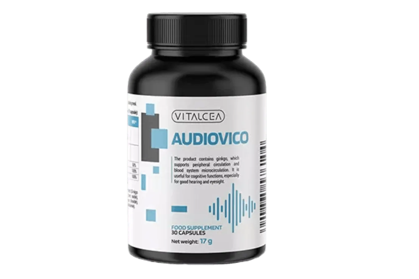 Audiovico suplement diety na szumy uszne - opakowanie kapsułek Vitalcea Stenka Clinic