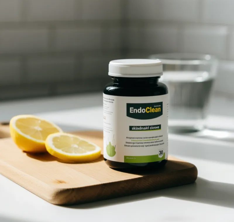 EndoClean kapsułki detoksykujące na desce z cytryną - Stenka Clinic